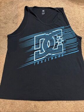 DC Black Tank Top with White Logo Print